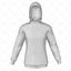 Mens Raglan Hoodie Hood Up Front View